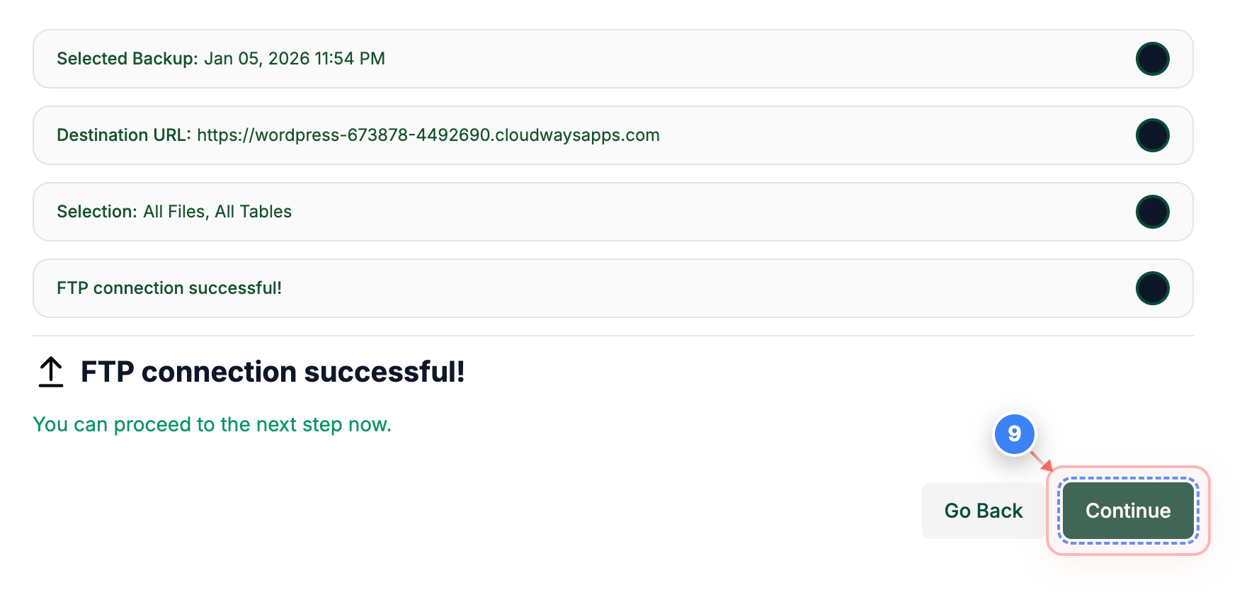 Step 9 screenshot